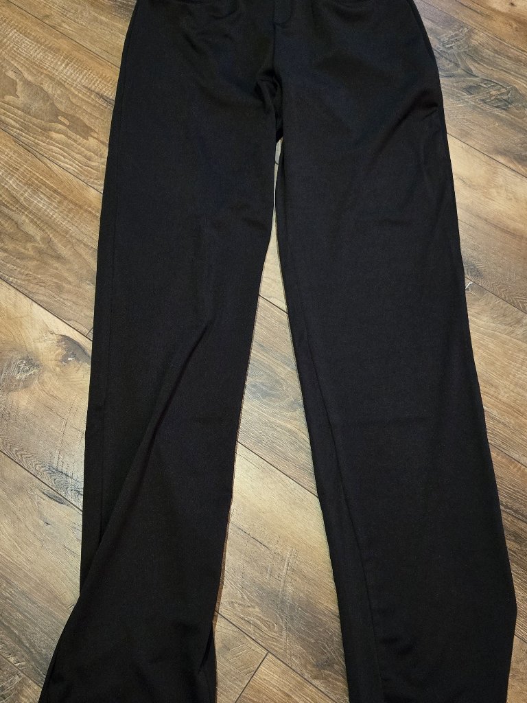 Black Wide Leg Yoga Dress Pants Professional Work Pants With Pockets Size M
